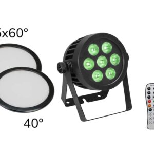 EUROLITE Set LED IP PAR 7x8W QCL Spot + 2x Diffusorscheibe (15x60? und 40?)