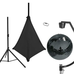 EUROLITE Set Spiegelkugel 50cm schwarz mit Stativ und Segel schwarz