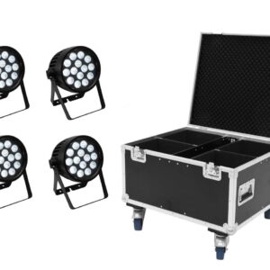 EUROLITE Set 4x AKKU IP PAR 14 HCL QuickDMX + Case