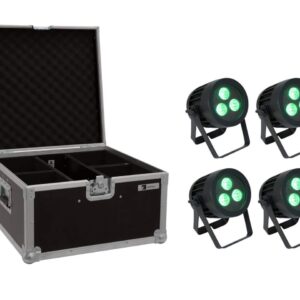 EUROLITE Set 4x LED IP PAR 3x8W QCL Spot + Case