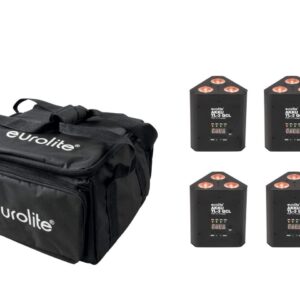 EUROLITE Set 4x AKKU TL-3 QCL RGB+UV Trusslight + SB-4 Soft Bag