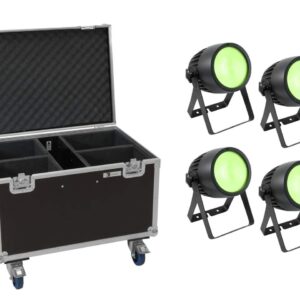 EUROLITE Set 4x LED Theatre COB 200 RGB+WW + Case mit Rollen