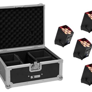 EUROLITE Set 4x AKKU UP-7 QCL Spot QuickDMX + Case