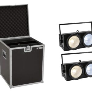 EUROLITE Set 2x Audience Blinder 2x100W LED COB CW/WW + Case