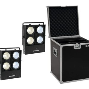 EUROLITE Set 2x Audience Blinder 4x100W LED COB CW/WW + Case