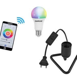 EUROLITE Set LED E27 RGB/WW/CW WiFi + Triangle Fassung schwarz