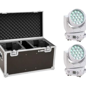 EUROLITE Set 2x LED TMH-X4 Moving-Head Wash Zoom ws + Case