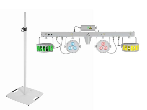 EUROLITE Set LED KLS Laser Bar FX-Lichtset wei? + BPS-3 Boxenhochst?nder wei?