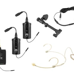 OMNITRONIC Set FAS TWO + 2x BP + Headset + Akustikgitarren-Mikrofon 660-690MHz