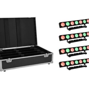 EUROLITE Set 4x LED PMB-8 COB QCL 30W Leiste + Case