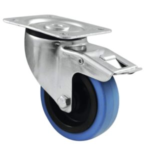 ROADINGER Lenkrolle 100mm BLUE WHEEL mit Bremse