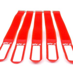 GAFER.PL Kabelbinder Klettverschluss 25x550mm 5er Pack rot