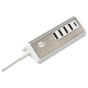 Brennenstuhl estilo Mehrfach USB Ladegerät / USB Ladestation mit hochwertiger Edelstahloberfläche - 1508230