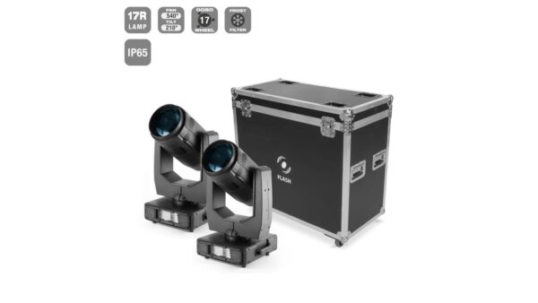 2x Moving Head 17R Beam IP65 + Case