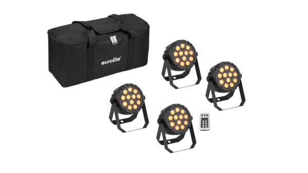 EUROLITE Set 4x LED PARty Spot Silent RGB/WW mit Softbag