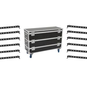 EUROLITE Set 12x LED BAR-12 QCL RGBA Leiste + Case L