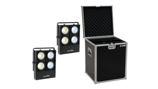 EUROLITE Set 2x Audience Blinder 4x100W LED COB CW/WW + Case