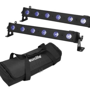 EUROLITE Set 2x LED BAR-6 QCL RGB+UV Leiste + Soft-Bag