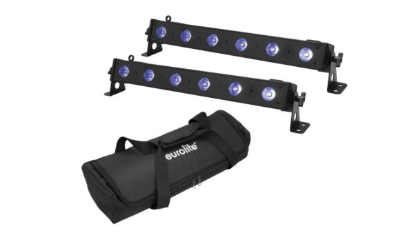 EUROLITE Set 2x LED BAR-6 QCL RGB+UV Leiste + Soft-Bag