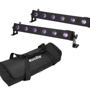 EUROLITE Set 2x LED BAR-6 UV Leiste + Soft-Bag