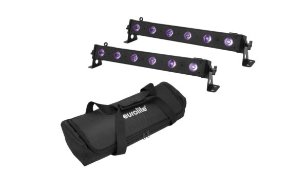 EUROLITE Set 2x LED BAR-6 UV Leiste + Soft-Bag