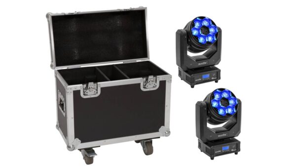 EUROLITE Set 2x LED TMH-H240 Beam/Wash/Flowereffekt + Case