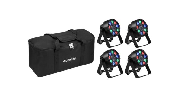 EUROLITE Set 4x AKKU Mini PARty RGBW Spot MK2 + Soft-Bag