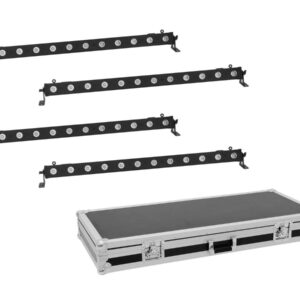 EUROLITE Set 4x LED BAR-12 QCL RGBW Leiste + Case