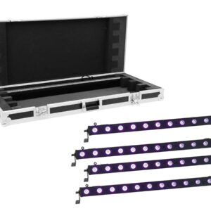 EUROLITE Set 4x LED BAR-12 UV Leiste + Case