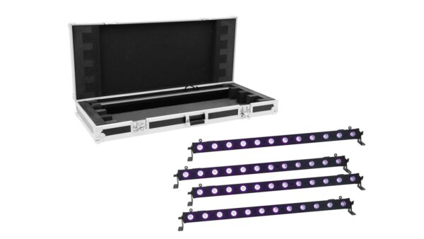 EUROLITE Set 4x LED BAR-12 UV Leiste + Case