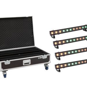 EUROLITE Set 4x LED IP T-PIX 12 HCL Leiste + Case mit Rollen