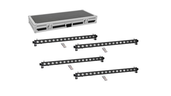 EUROLITE Set 4x LED PIX-16 QCL Leiste + Case