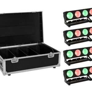 EUROLITE Set 4x LED PMB-4 COB QCL 30W Leiste + Case