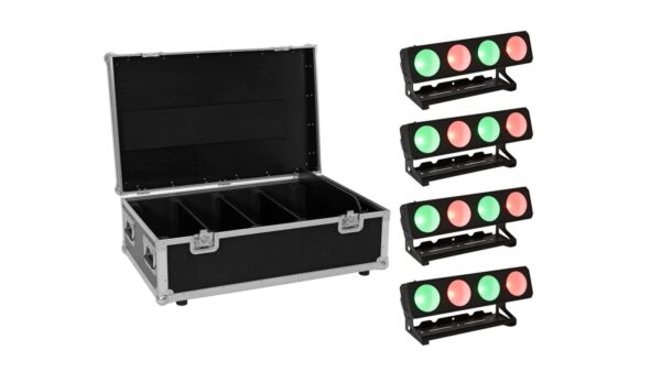 EUROLITE Set 4x LED PMB-4 COB QCL 30W Leiste + Case