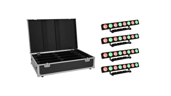 EUROLITE Set 4x LED PMB-8 COB QCL 30W Leiste + Case