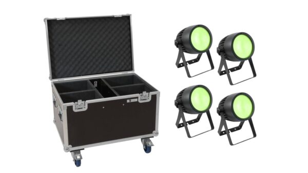 EUROLITE Set 4x LED Theatre COB 200 RGB+WW + Case mit Rollen