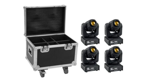 EUROLITE Set 4x LED TMH-17 Spot + Case mit Rollen