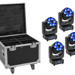 EUROLITE Set 4x LED TMH-H240 Beam/Wash/Flowereffekt + Case