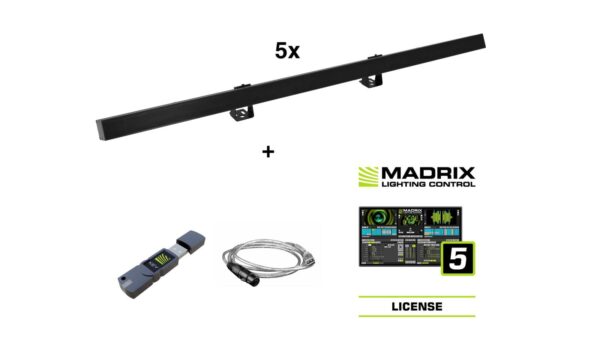 EUROLITE Set 5x LED PR-100/32 Pixel DMX Rail sw + Madrix Software