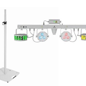 EUROLITE Set LED KLS Laser Bar FX-Lichtset weiß + BPS-3 Boxenhochständer weiß