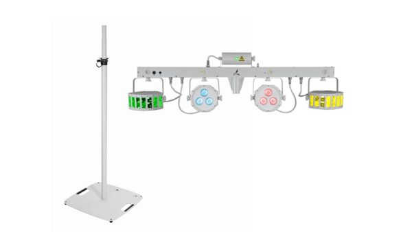 EUROLITE Set LED KLS Laser Bar FX-Lichtset weiß + BPS-3 Boxenhochständer weiß