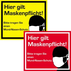 Hinweis Aufkleber - Maskenpflicht