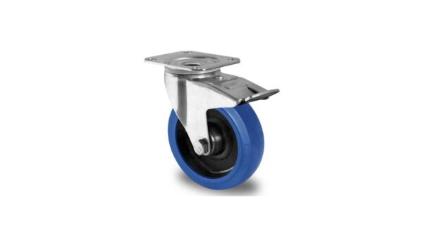 Lenkrolle 80mm mit Bremse - 'Blue Wheel'