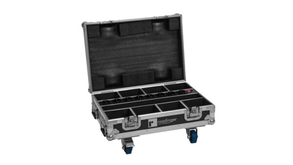 ROADINGER Flightcase 8x AKKU Mini IP UP-4 QCL Spot MK2 mit Ladefunktion