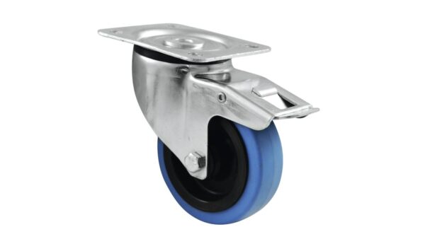 ROADINGER Lenkrolle 100mm BLUE WHEEL mit Bremse