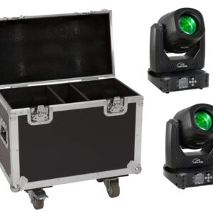 EUROLITE Set 2x LED TMH-B90 + Case mit Rollen