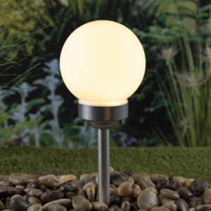 LED Solar Kugel - Gartenleuchte - 4 warmweiße LED - H: 67