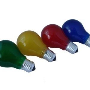 4er Set Partylampen - E27 - 230V - gefrostetes Glas - Rot/Grün/Blau...