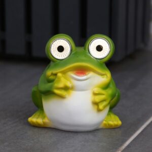 LED Solar Frosch OLLI - Gartenfigur - 2 warmweiße LED - Lichtsensor...