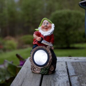 LED Solar Gartenzwerg GNOMY - Spot mit weißer LED - H: 21cm - Dämme...